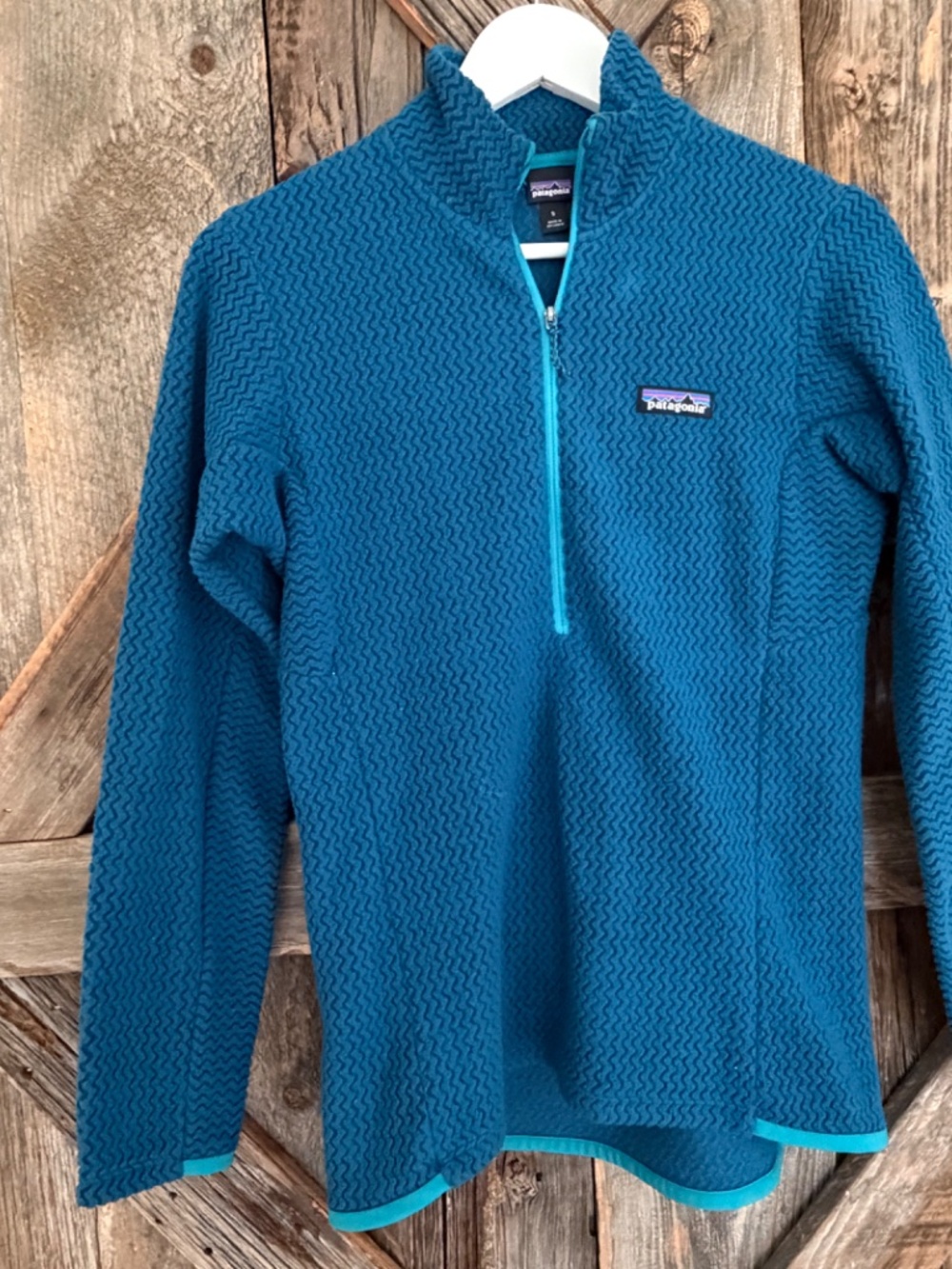 Patagonia R1 Air Zip-Neck 1/2 Zip Pullover Fleece TEAL Blue WOMEN'S SMALL S
